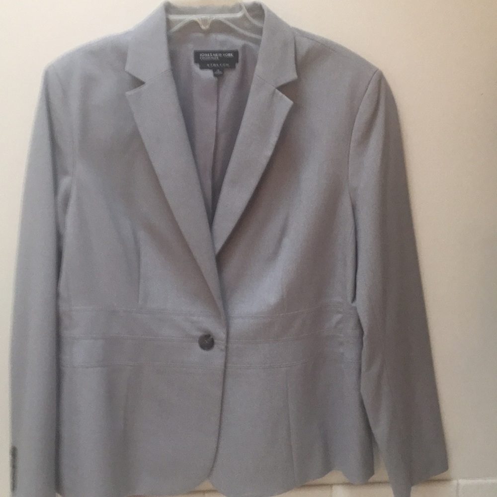 Blazer jacket Sz 16 Jones New York stretch gray